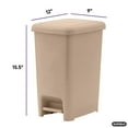 thumbnail image 2 of Superio 4 Gal Slim Step On Pedal Plastic Trash Can with Lid, Waste Bin for Under Desk, Office, Bedroom, Bathroom- 16 Qt (Beige-2 Pack), 2 of 5