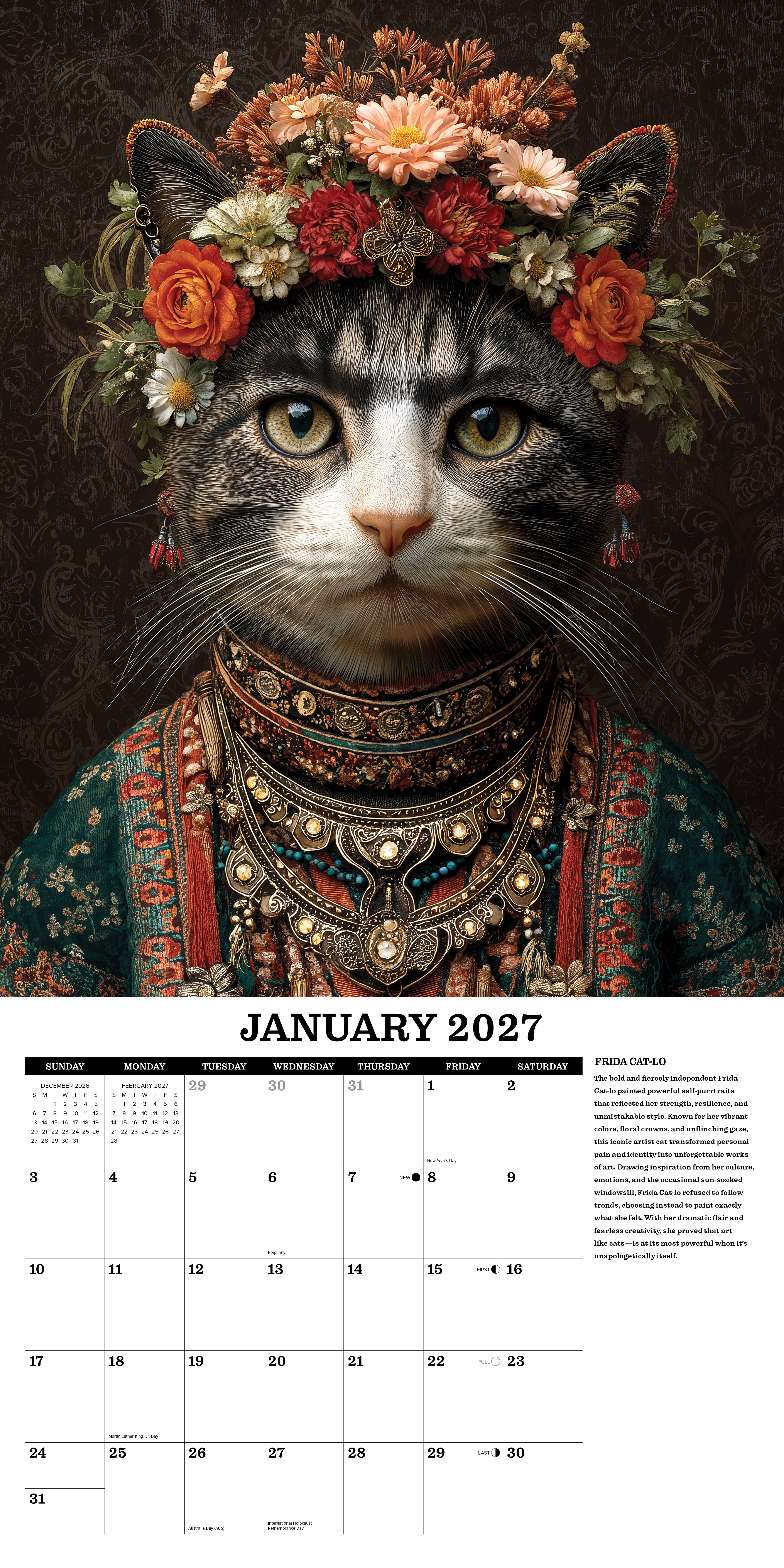 Willow Creek Press, Cats in Hiss-tory 2027 Wall Calendar