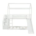 thumbnail image 4 of White Twin Over Twin House Bunk Bed with Drawers and Slide, 4 of 8