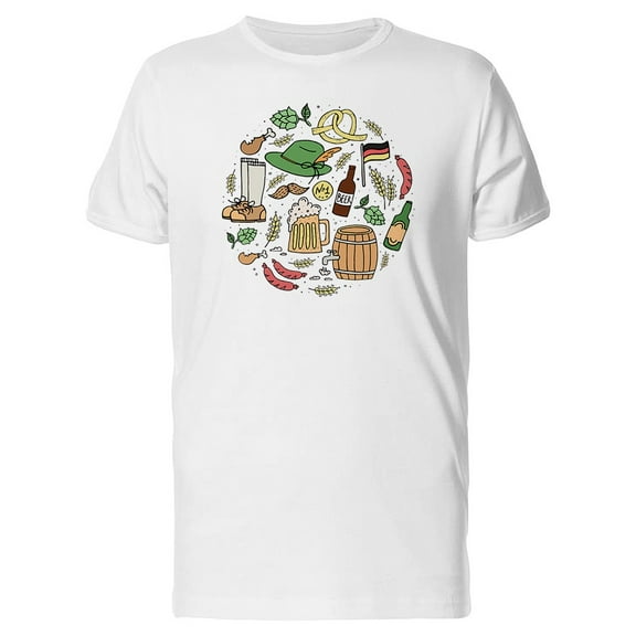Oktoberfest Festival Doodles T-Shirt Men -Image by Shutterstock, Male XX-Large