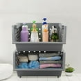 thumbnail image 4 of 3-pack Stackable Storage Baskets, Plastic Stacking Organizer Bins, 4 of 7