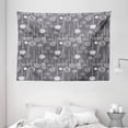 thumbnail image 1 of Winter Tapestry, Monochrome Composition with Blizzard Figures Artistic Romantic January, Wall Hanging for Bedroom Living Room Dorm Decor, 80W X 60L Inches, Dark Taupe Beige White, by Ambesonne, 1 of 2