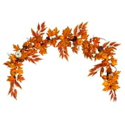 HomeStock 6Ft. Assorted Mid-Century Marvel Maple Leaves, Pumpkins, Gourds, Berries And Pinecone Artificial Fall Garland
