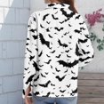 thumbnail image 7 of Delconic Womens Halloween Print Button Down Shirt Long Sleeve Casual Regular Fit Collared Blouse Pumpkin Pattern Top White 3XL, 7 of 7