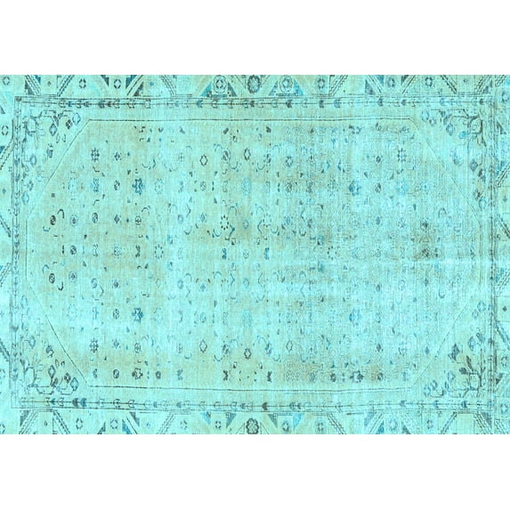 Ahgly Company Indoor Rectangle Persian Light Blue Traditional Area Rugs, 7' x 10'