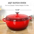 thumbnail image 6 of Magicplux 6 Quart Enameled Cast Iron Dutch Oven with Lid, 6 of 8
