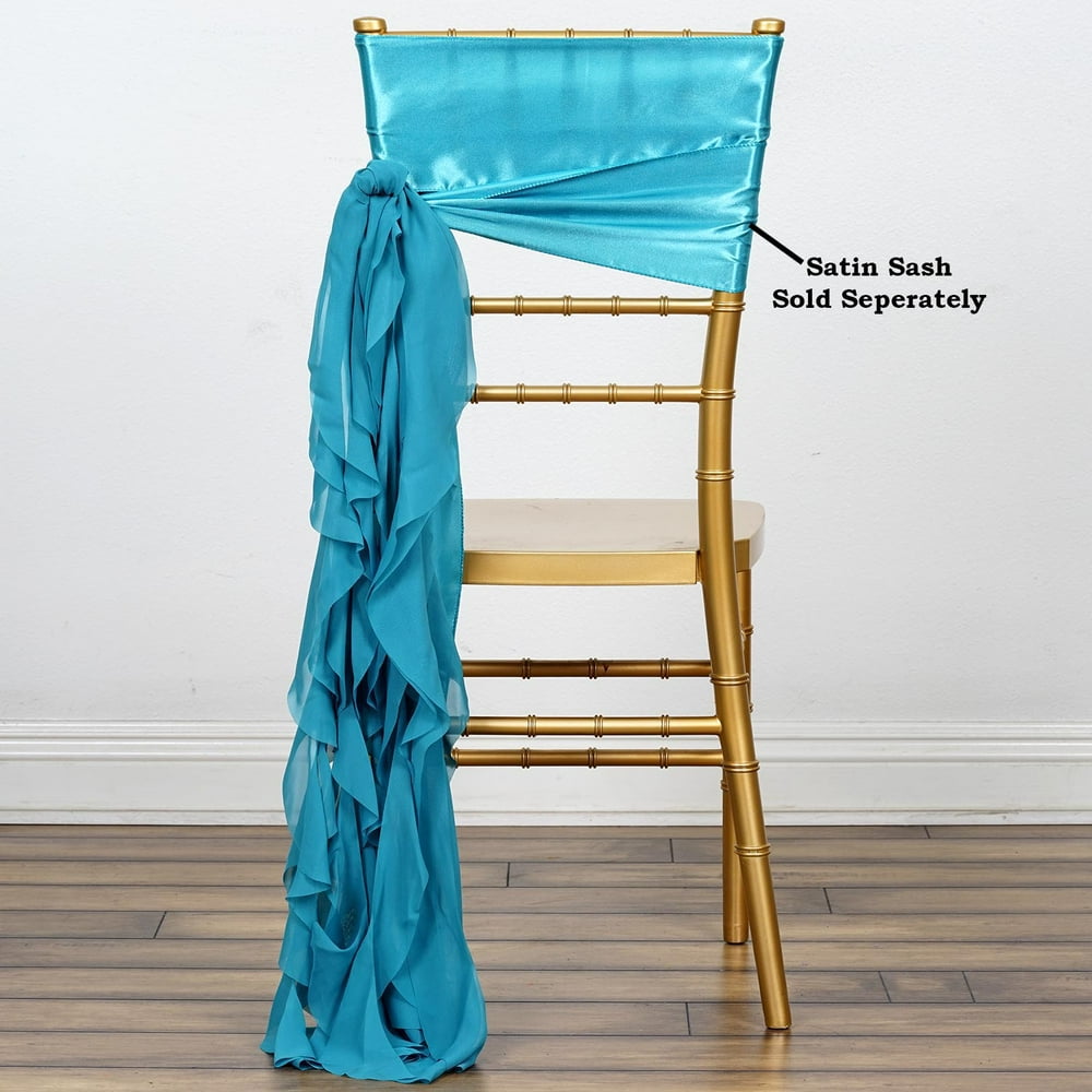 BalsaCircle Curly Chiffon Chair Sash - Turquoise - Walmart.com ...