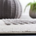 thumbnail image 4 of SAFAVIEH Urban Thornton High Low Circle Striped with Fringe Area Rug, Grey/Light Grey, 8' x 10', 4 of 8