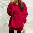 thumbnail image 2 of NMMUED Oversized Hoodies for Women, Baggy Hoodie, Hoodies for Women, Womens Quarter Zip Pullover, Workout Clothes for Women, Red 5XL, 2 of 9