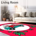 thumbnail image 2 of ODIKA 6x9 Machine Washable Non-Slip Area Rug, Cheerful Santa Claus Parade With Gift Laden Vehicle Surrounded By Winter Florals High Traffic Rug, Red, 645651, 2 of 7