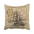 thumbnail image 1 of RYLABLUE Square Throw Pillow Covers Chic Antique Europe Map Ship Sail Nautical Marine Outdoor Pillowcases Polyester 18 X 18 Inch With Hidden Zipper Home Sofa Cushion Decorative Pillowcase, 1 of 1