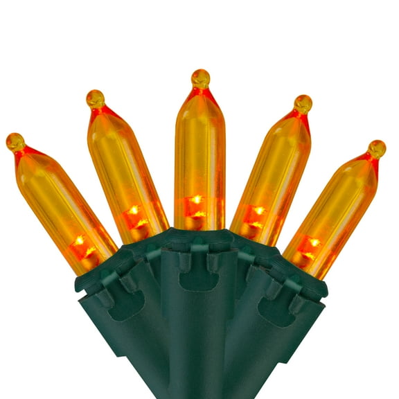 Northlight LED Mini Christmas String Lights - Orange - 33' Green Wire - 100ct