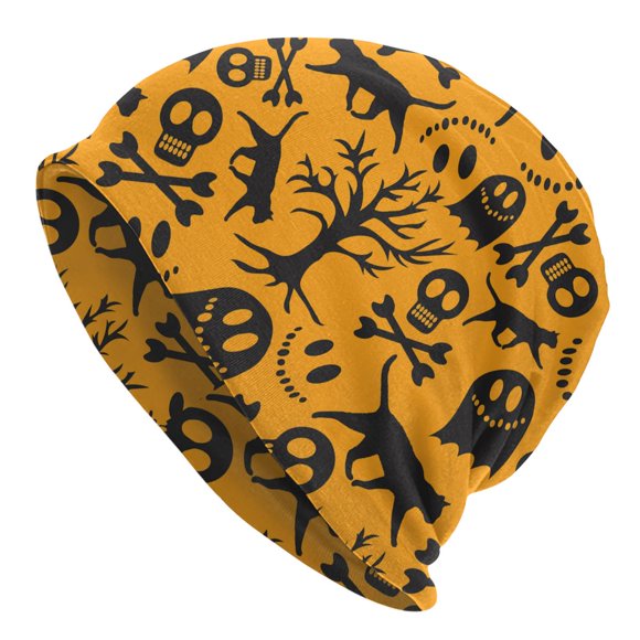 Halloween Trick or Treat Skullies Beanies Caps White Skull Cat Thin Hat Sport Sports Bonnet Hats for Men Women Xinyi