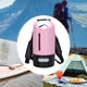 thumbnail image 3 of Bolsa seca de 10 l, cómoda, resistente, con compartimento transparente, mochila flotante, impermeable, para acampar, pescar, hacer senderismo, rafting Rosa claro, 3 of 8