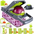 thumbnail image 1 of Cortador de Verduras - 17 en 1 Picador Mandolina Rallador Rebanador Cebolla Papas Cortadora para Frutas Verduras y Ensaladas, 1 of 8