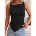 thumbnail image 6 of Asymmetrical Tops for Women Sleeveless Twist Straps Slim Fit Y2K Ruched Tank Shirts Going Out Top, 6 of 9