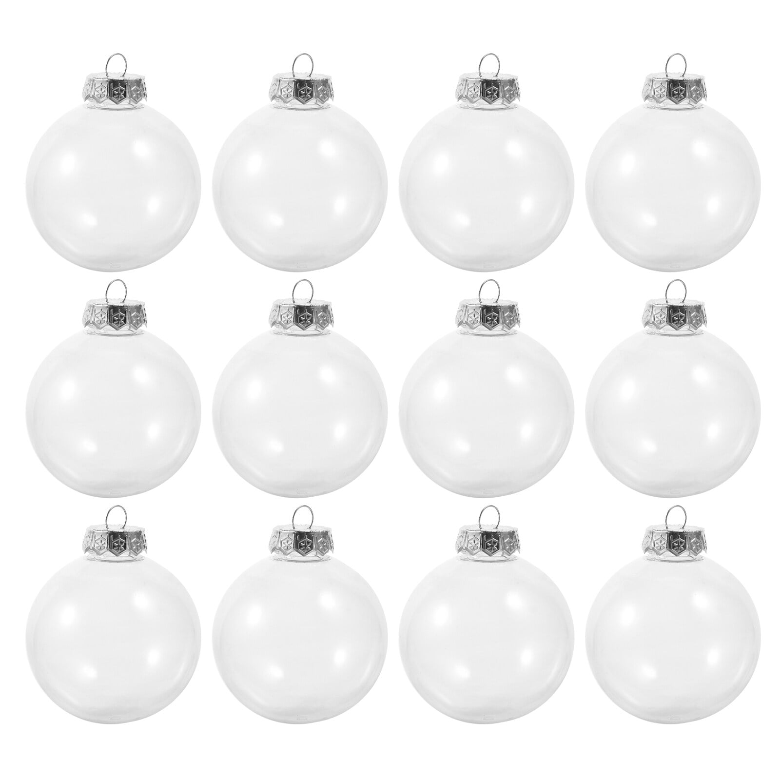 12Pcs Clear Plastic Ornaments Balls Plastic Fillable Balls Ornaments