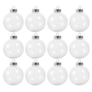 Clear Plastic Ball Ornaments for Crafts Fillable - 12 Pack Bulk, 80mm 3.15  Transparent Shatterproof Christmas Ornaments for DIY Crafts to Paint Or