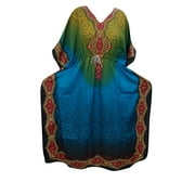 <mark>Mogul</mark> Women Maxi <mark>Kaftan</mark> Dress Printed Kimono Sleeve Beach Cover up House Dress