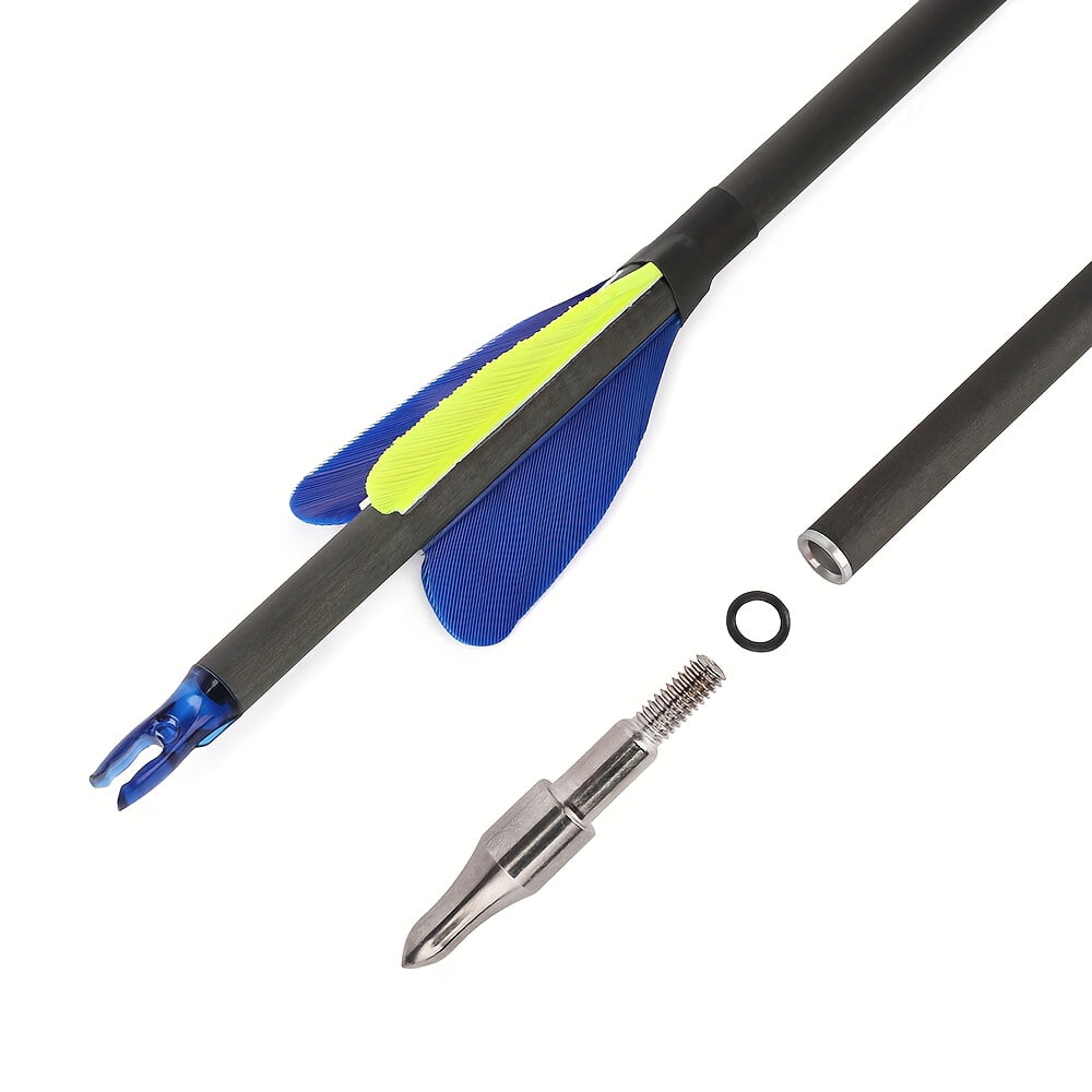 30" Pure Carbon Arrow SP300-600 2" Feather Archery Recurve Compound Bow Hunting