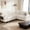 Beige, variant on 85" Beige Corduroy Modular 5-seater L-shaped Sectional Sleeper Sofa Bed with Pull Out Bed,USB Ports,Cup Holders,Side Pockets,Armrest Storage