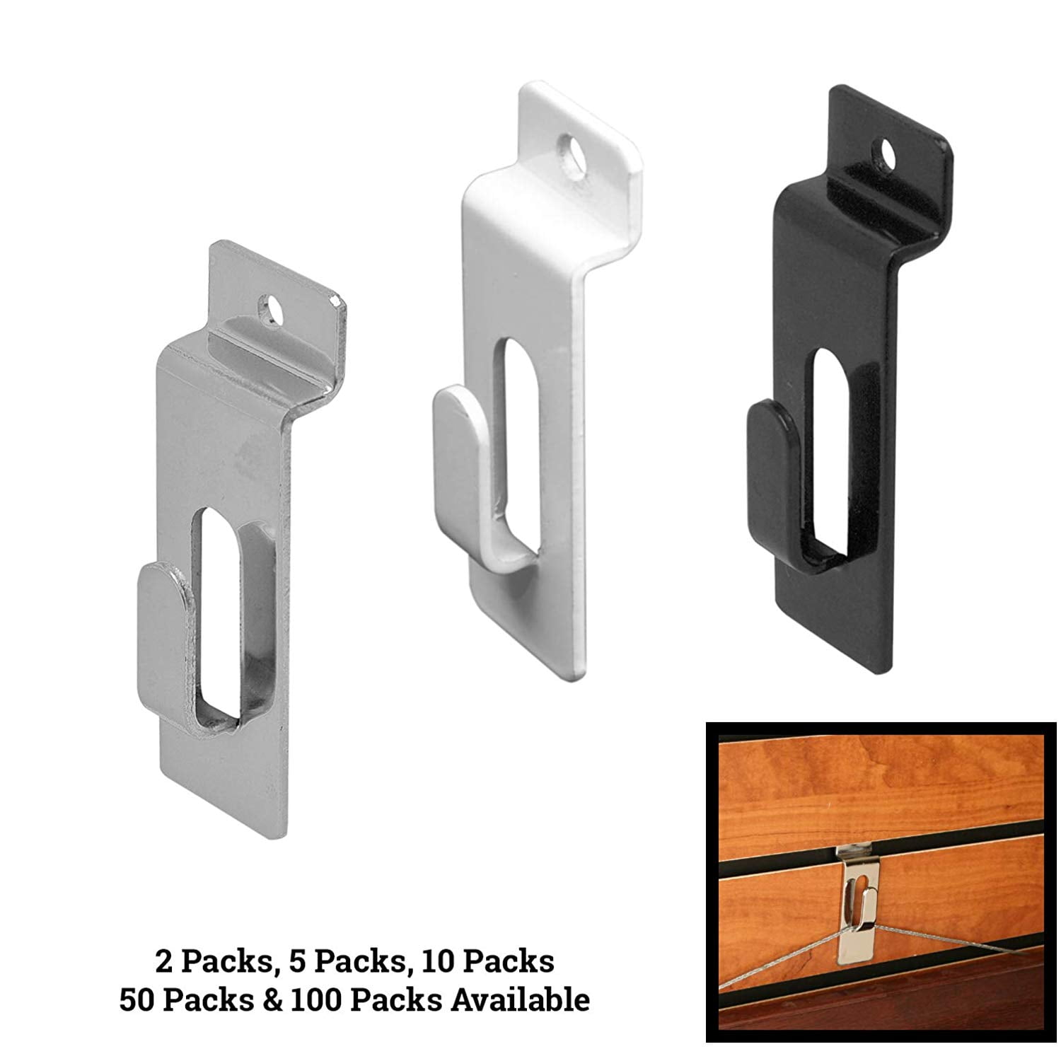 Pegboard Utility Notch Hook 25 Pack Picture Hanger for Slatwall & Peg Wall