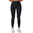 thumbnail image 1 of Pantalones de yoga para mujer, mallas de entrenamiento, cintura alta, control de barriga, sin costuras, para deportes, gimnasio, negro, L, 1 of 5
