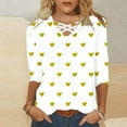 thumbnail image 2 of Kaemgyyd Valentines Shirts for Women Fashion Heart 3/4 Sleeve Plus Size Tops Trendy V Neck Criss Cross Outfits Clothes, 2 of 5