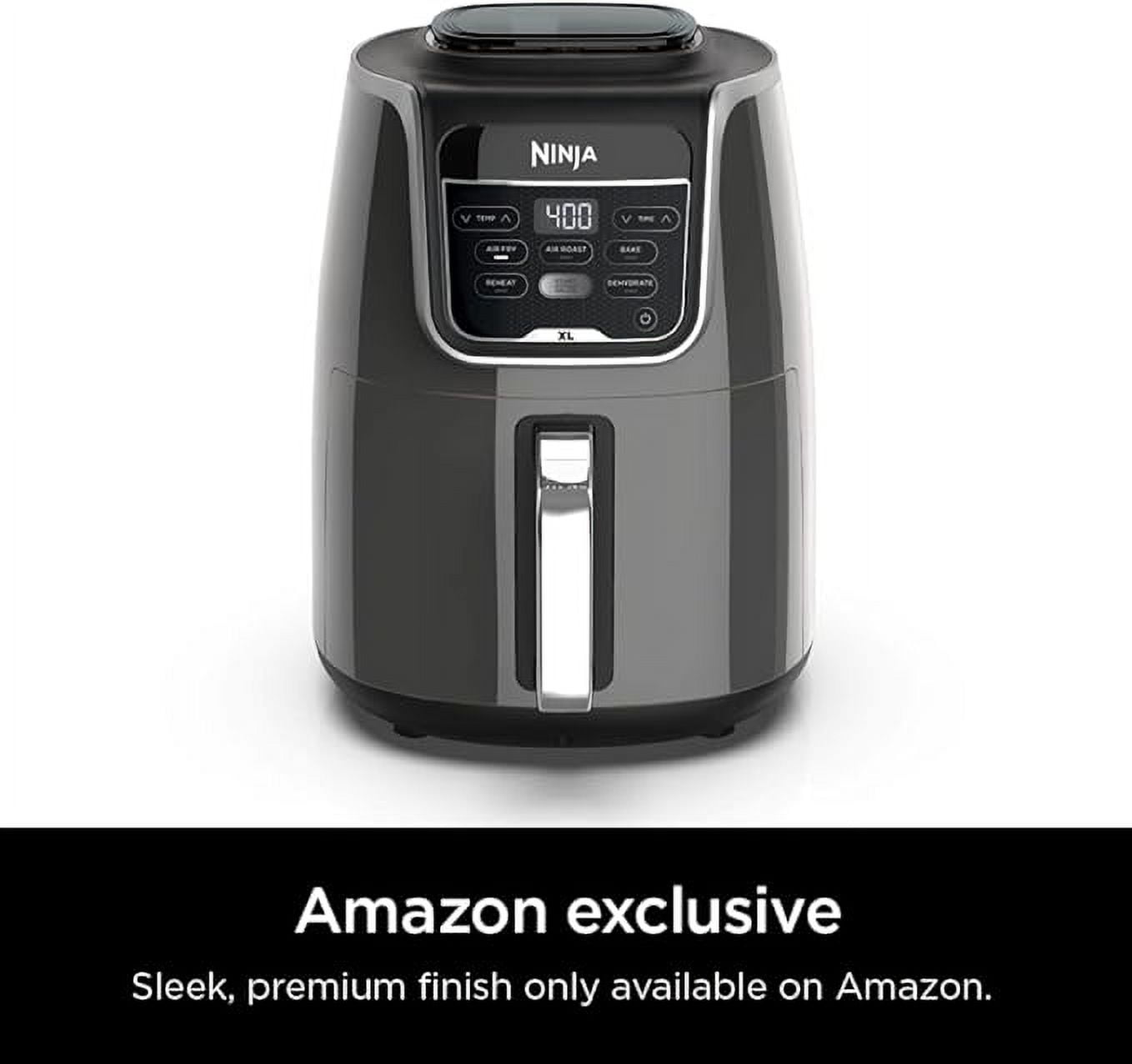 Ninja AF150AMZ Air Fryer XL, 5.5 Qt. Capacity that can Air Fry, Air Roast, Bake, Reheat & Dehydrate, with Dishwasher Safe, Nonstick Basket & Crisper Plate and a Chef-Inspired Recipe Guide, Grey