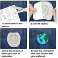thumbnail image 3 of 4Sheets 57Pcs Travel Themed Water Soluble Embroidery 11.7x8.3inch Camping Seaside Stick and Stitch Embroidery Paper Stabilizer for Shirts Coats Bags, 3 of 7