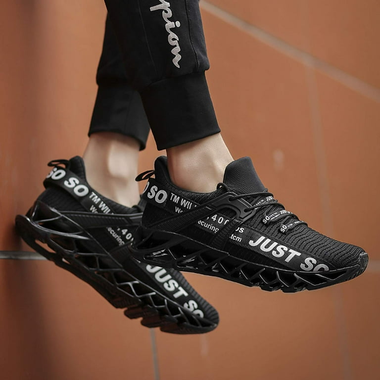 「sososo」 WONESION Just so so Mens Running Shoes Sneakers Black Size