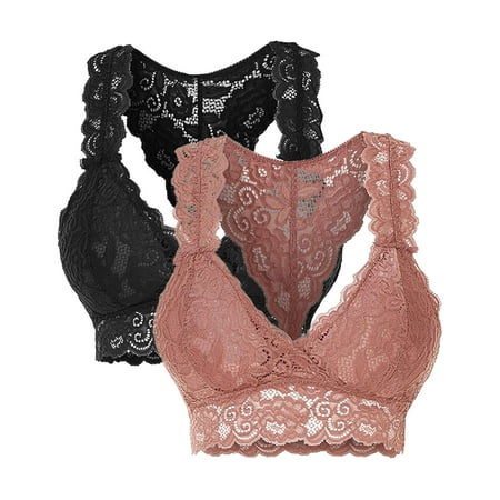 

Alrise Pink Bras for Women Fashion Women s Sexy Lingerie V-neck Comfortable Lace Bra 2 Piece Set Underwear