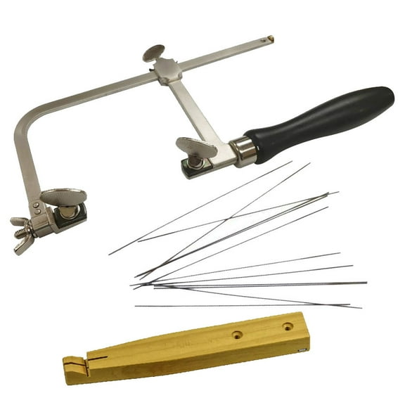 Jewelry Making Saw Frame 3"Set With 12 Swiss Saw Blades # 2/0 & Ring Bench Pin