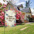 thumbnail image 6 of Happy St. Patrick's Day Garden Flag， 12x18 Inch DoubleSided Spring Floral Butterfly Tulip Yard Flag， Outdoor House Lawn Decor, 6 of 6