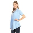 thumbnail image 2 of Women's Short Sleeve Asymmetrical Hem Solid Cardigan, 2 of 6