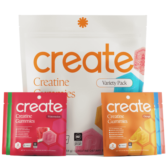 Create Creatine Monohydrate Gummies, Single-Serve Packs, Variety Pack, 30 Packs (90 Gummies)