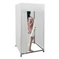thumbnail image 2 of TFCFL Black/white/gray Movable Fitting Room With 4 Wheels Portable Dressing Room Frame With Curtain & Hook, 2 of 19