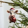 thumbnail image 4 of Giyblacko Christmas Ornament Pendant Christmas Hat Cow Decoration Cute Cartoon Christmas Cow Car Pendant Home Tree Decoration Christmas Tree Pendant Home Decoration, 4 of 5
