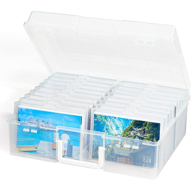 Inner Photo Storage Box ” x ” Photo Case Clear Craft Keeper Plastic Organizer Boxes for Seed Cards Stickers Crayon Beads Jewelry