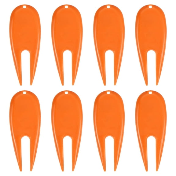 Golf Divot Tool Plastic Golf Repair Tool Ball Marker for Golfer, Orange, 8 Pack