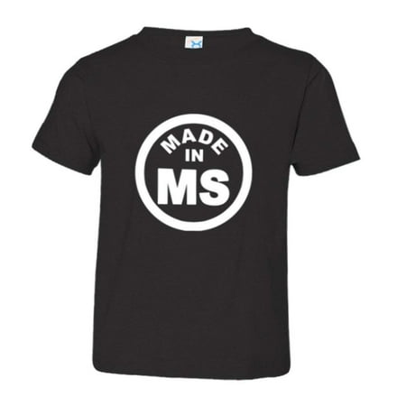 

PleaseMeTees™ Toddler From Born Made In Mississippi MS Logo Label HQ Tee