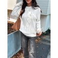 thumbnail image 6 of Women Casual Trendy Classic Pullover Sweaters Fall Outfits White XL, 6 of 8