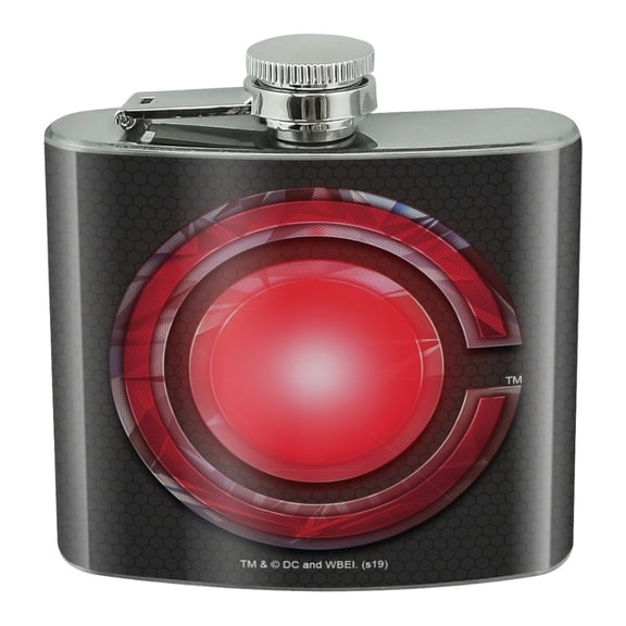 Justice League Movie Cyborg Logo Stainless Steel 5oz Hip Drink Kidney Flask