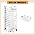 thumbnail image 3 of Costway Rolling Storage Cart with Chrome Plated Metal Frame & Lockable Universal Wheels Clear, 3 of 10