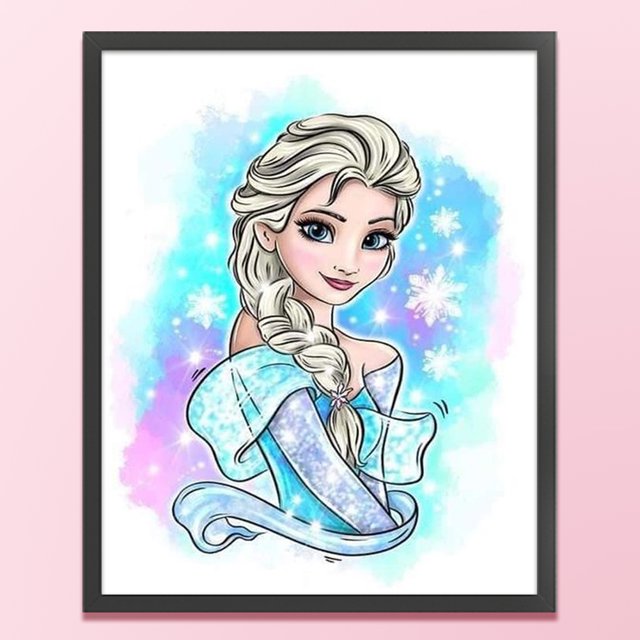 Cuadros Decorativos Bordado completo Hilo de algodón ecológico 11CT Impreso Frozen Elsa Kit de punto de cruz (3) Wdftyju embutido en tela