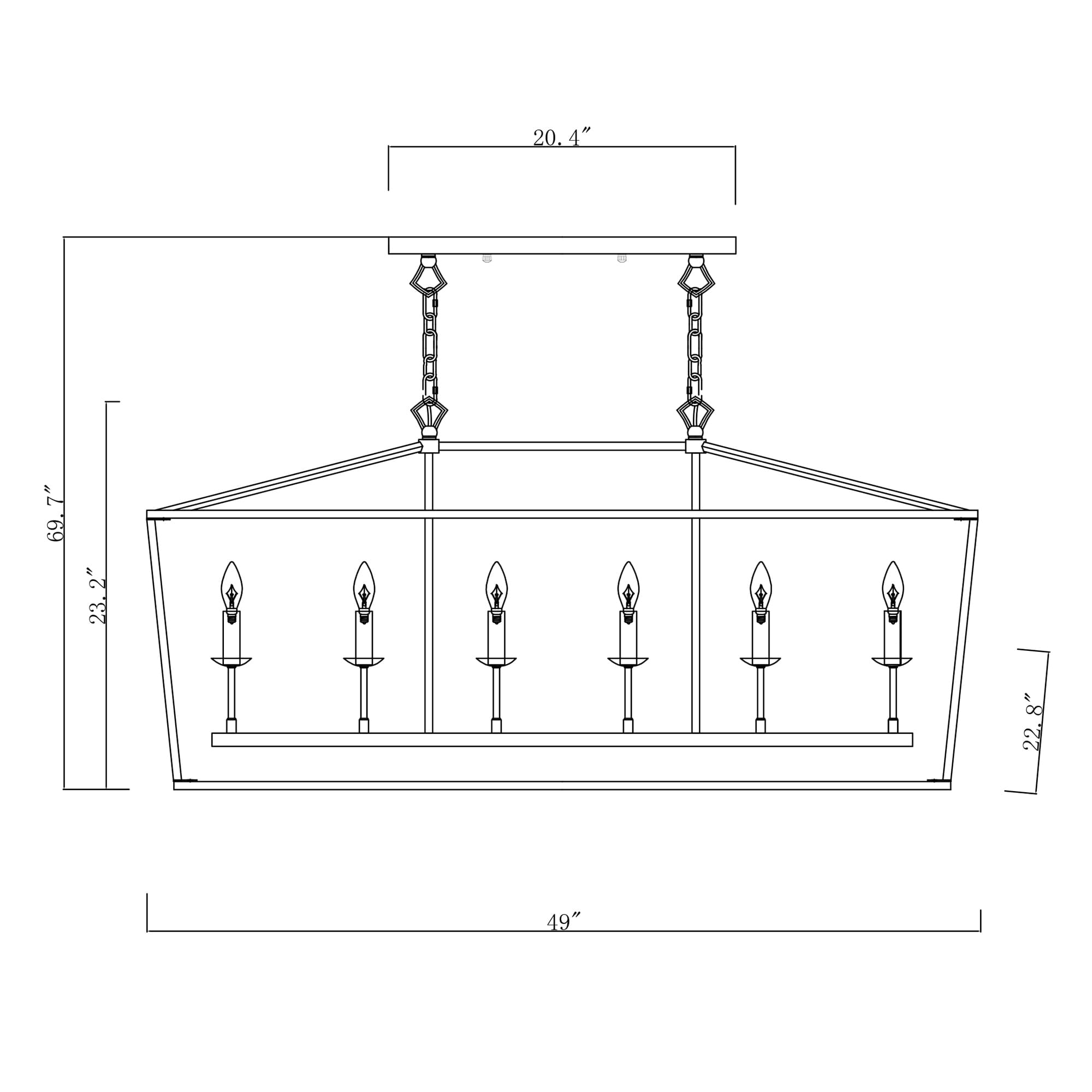 Warehouse of Tiffany PD007/6MB Jayce 22.8 in. 6-Light Indoor Matte Black Finish Chandelier with Light Kit
