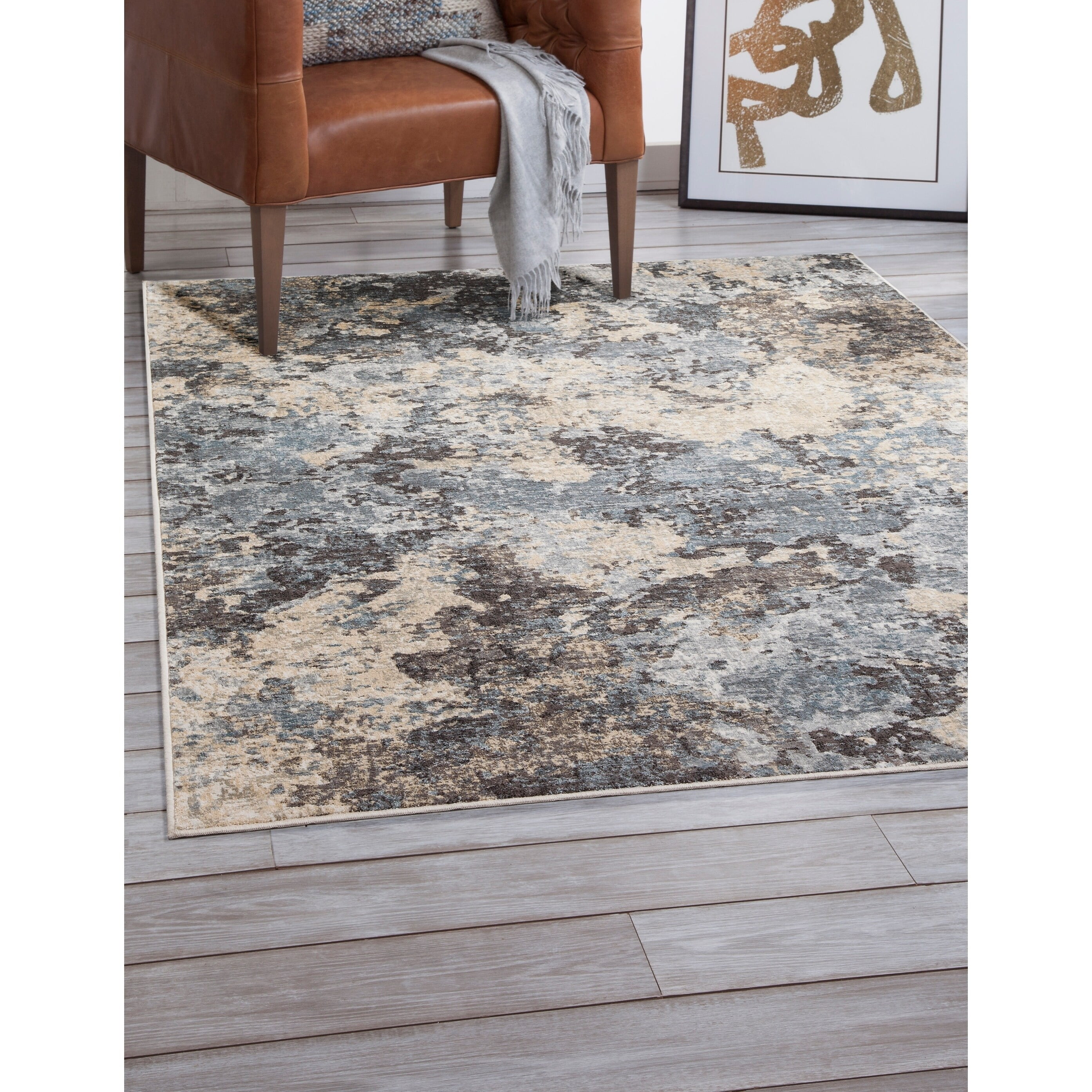 Greyson Living Reese Blue Grey Charcoal Ivory Area Rug By Walmart Com Walmart Com