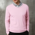 thumbnail image 4 of ZRBYWB Mens Shirts Men's Autumn Youth Business Casual Bottom Versatile Cotton Long Sleeve V Neck Pullover Sweater Knit Shirts For Men Casual, 4 of 4