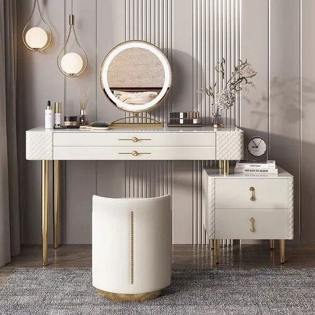 Makeup Toilet Dressing Table Comfortable Bedroom Console Organizer Dressing Table Mirror Comodas Con Cajones Salon Furniture My Lux Decor Round