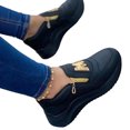 thumbnail image 1 of Espadrilles pour Femmes Mode Décoration Lettres Design Confortable Fermeture Éclair Mocassins Décontractés à Enfiler, 1 of 7